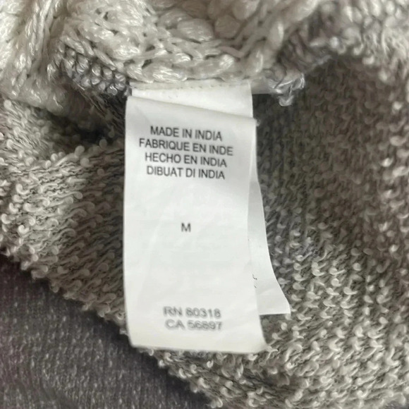 Lucky Brand Ivory Cable Knit 3/4 Sleeve Pullover Sweater - Size M - Picture 6 of 8